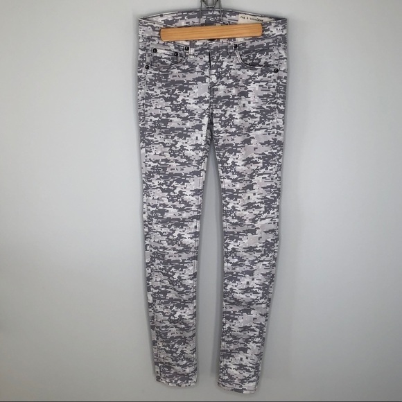 Rag & Bone Grey Camo Print Skinny Jeans Size 25 - Picture 2 of 10